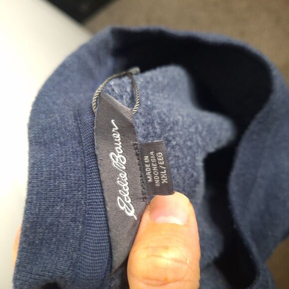 Eddie Bauer Men's Size 2XL Pullover Sweater Crew Neck Stretch Cotton Navy - Picture 3 of 6